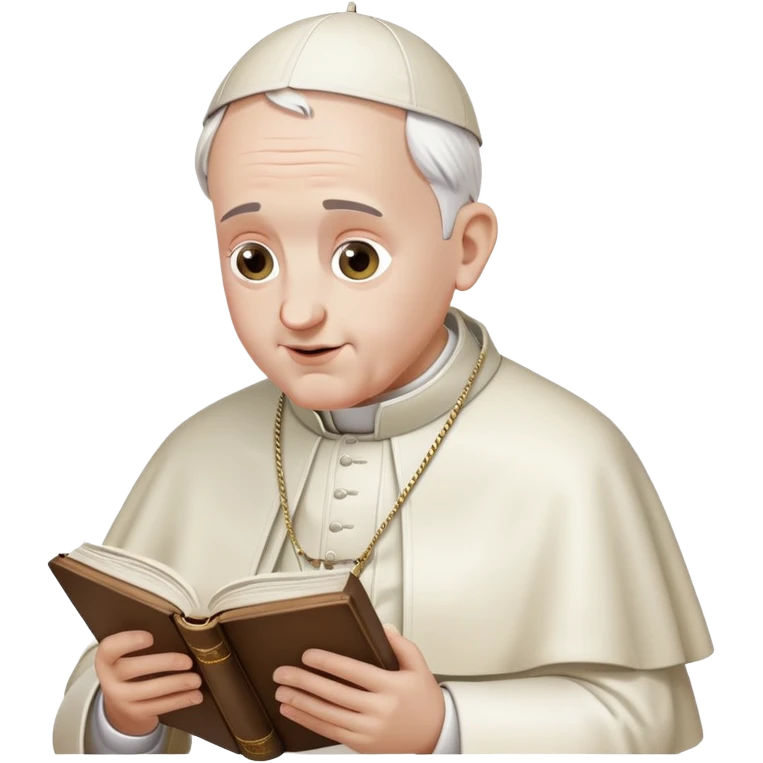 Pope reading from Bible emoji