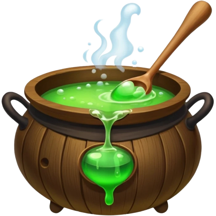 Witch pot with spoon emoji