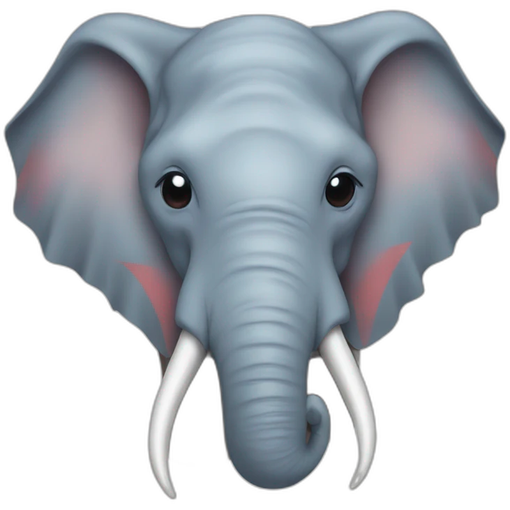 an elephant face coloured as David Bowie emoji