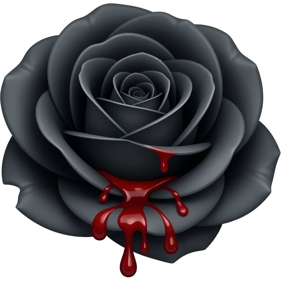 Black rose bleeding red blood emoji