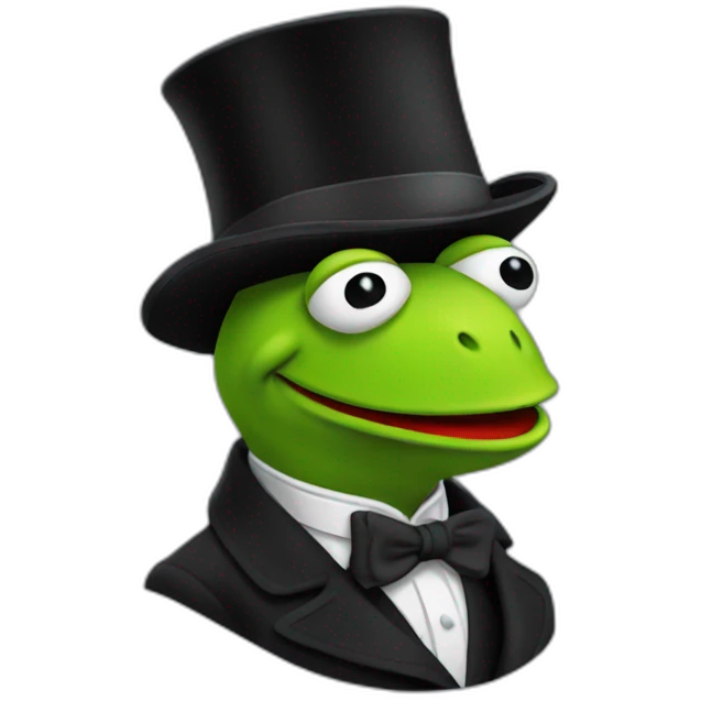 Kermit tophat emoji