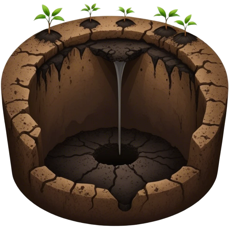 A deep hole in the ground, symbolizing a gap or depression emoji