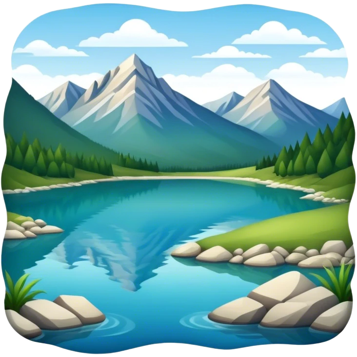 mountain lake  emoji