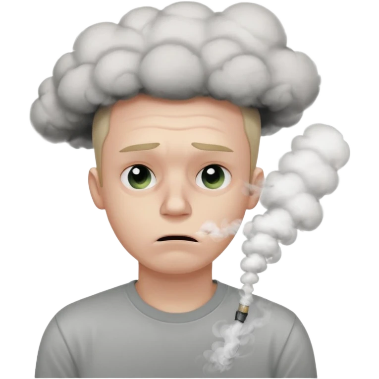 guy with laptop, smoke rising from head, stressed emoji