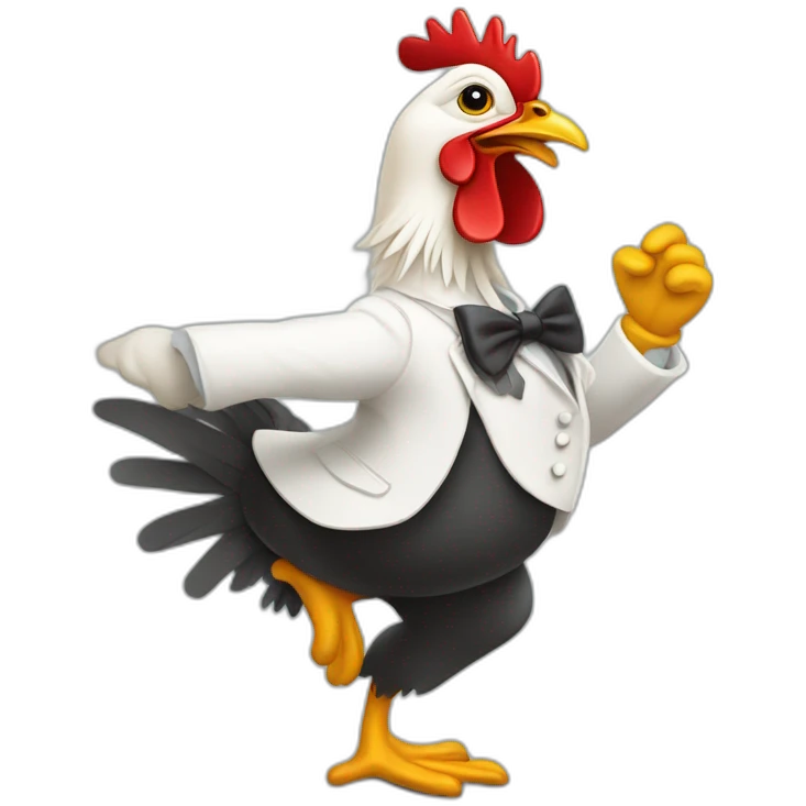 Poule qui danse le jazz emoji