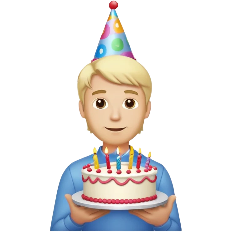 Blonde man birthday emoji
