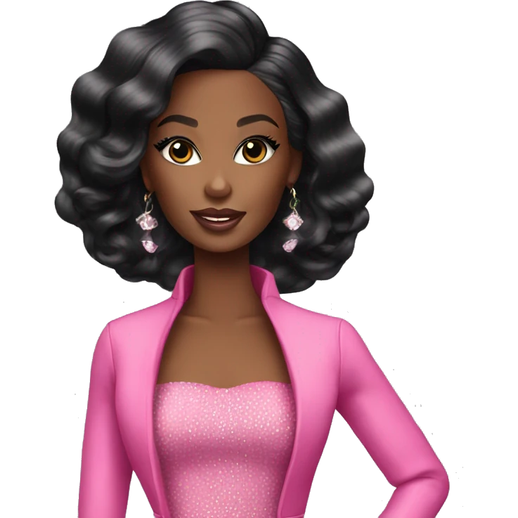 glamorous black barbie  emoji