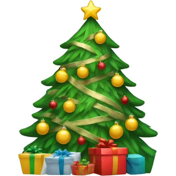 Christmas tree with presents emoji