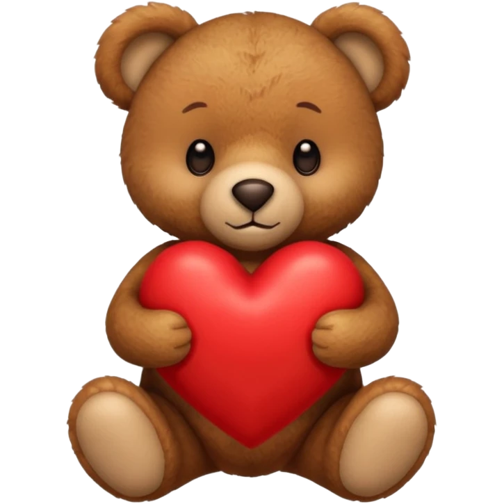 brown teddy bear hold red heart emoji
