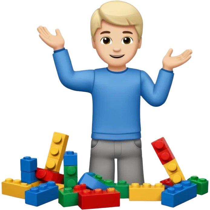 boys playing with legos full body emoji