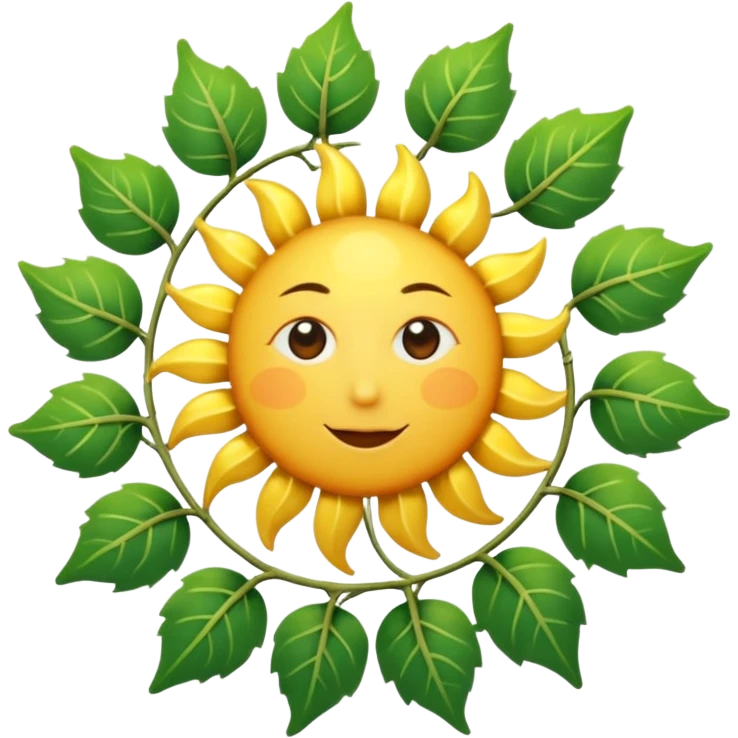 Spiral sun with vine rays emoji