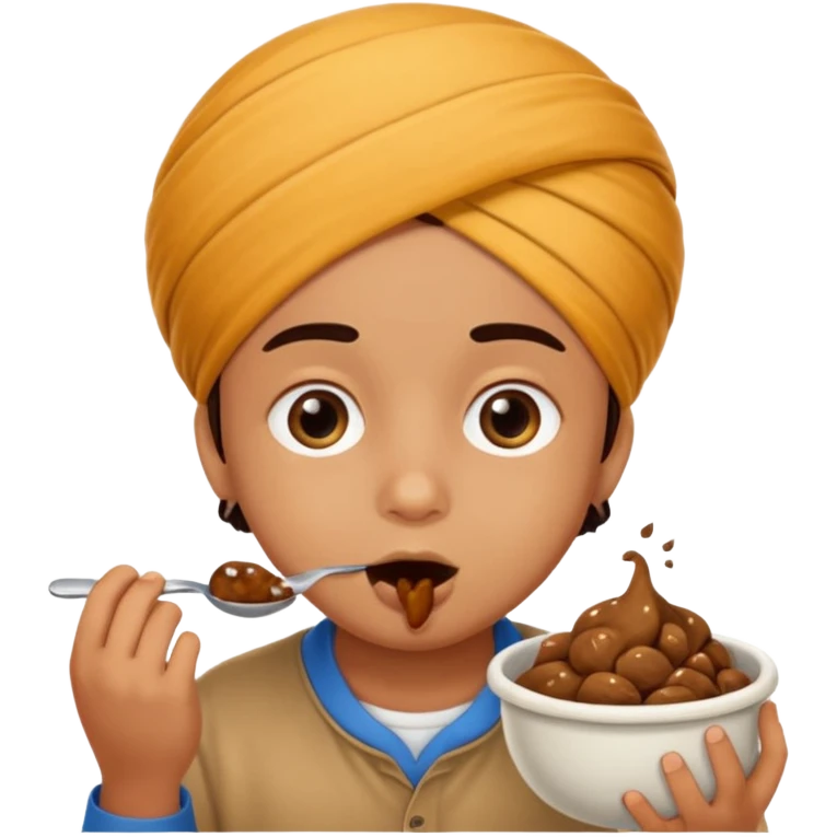 kid with punjabi joora eating poop emoji