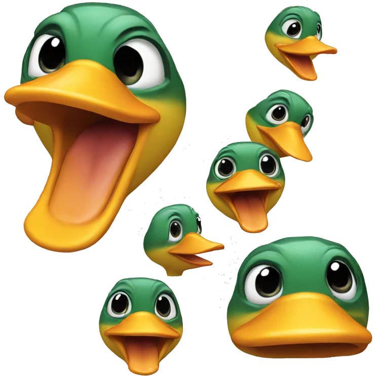 Duck with crazy face  emoji