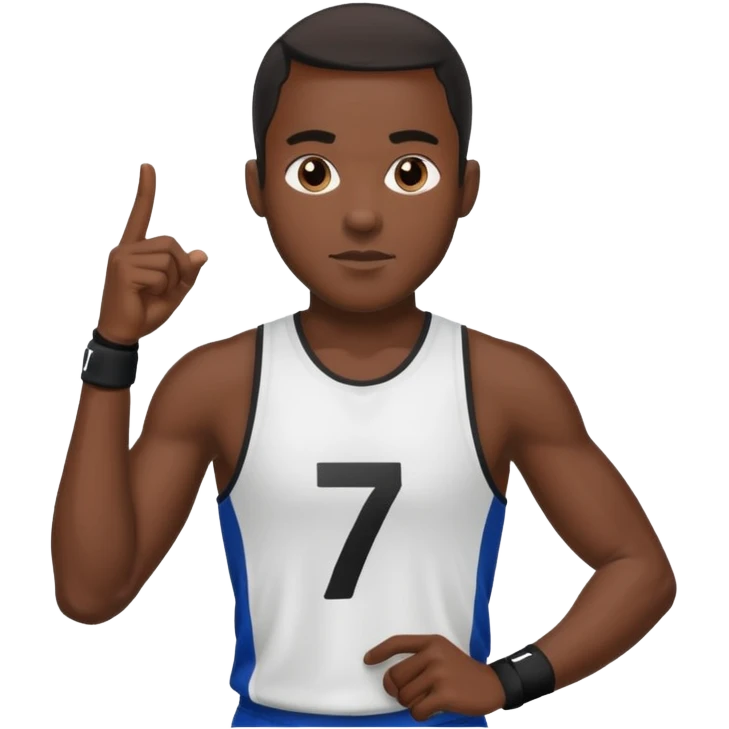 black man Number 7 Printed Athlete emoji