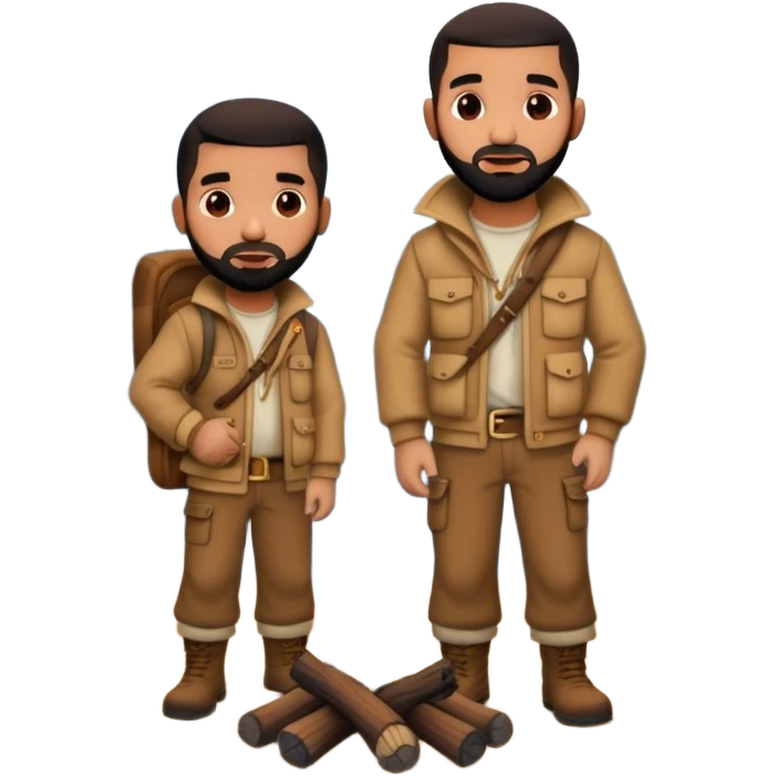 Drake standing by a campfire emoji