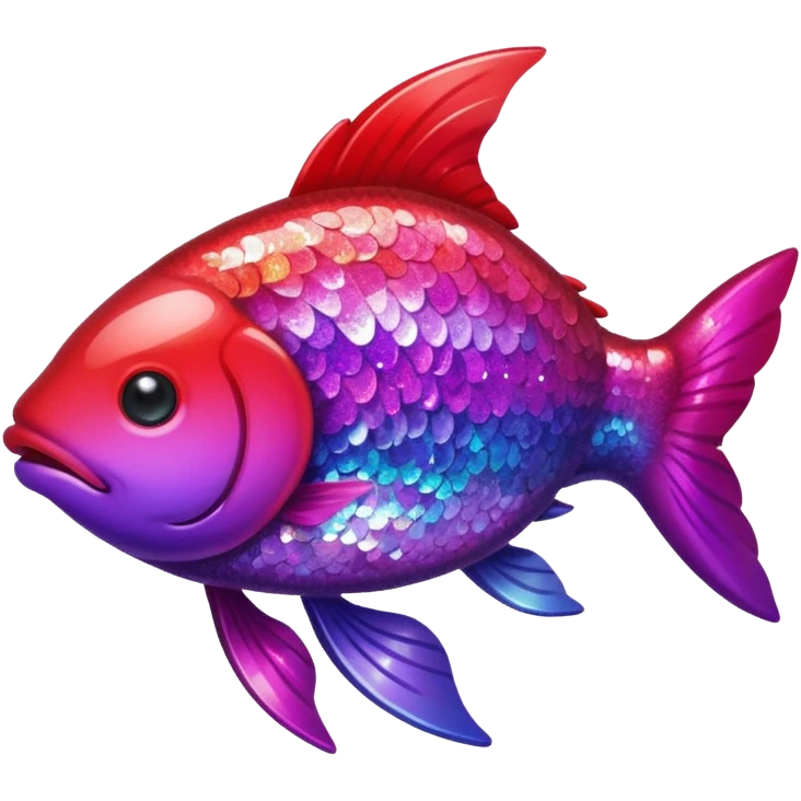 color gradient between red and purple glitter cute happy carp emoji