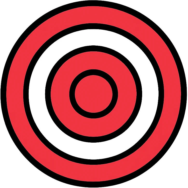 classic bullseye emoji, red and white concentric circles emoji