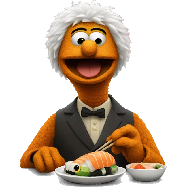 bert the muppet eating sushi emoji