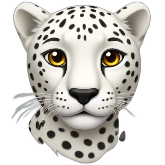 white cheetah with a black mane emoji