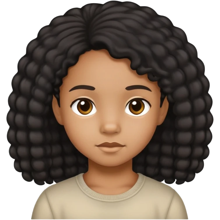 child, black mulatto hair emoji