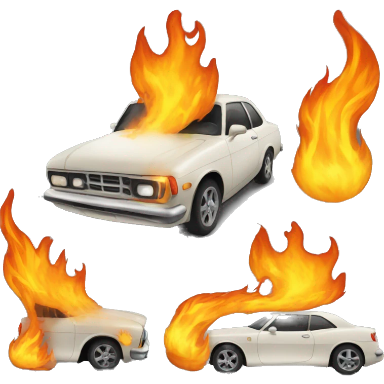 Car with fire emoji