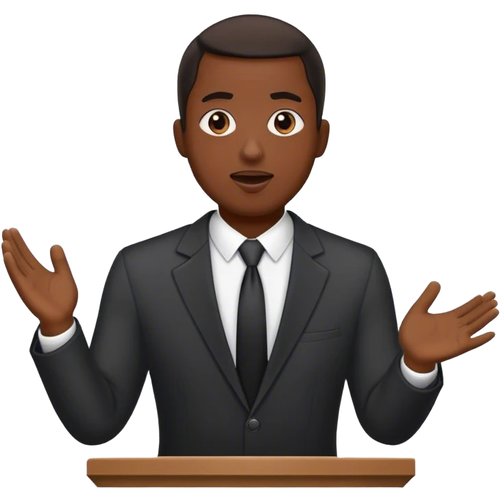 black man public speaking emoji