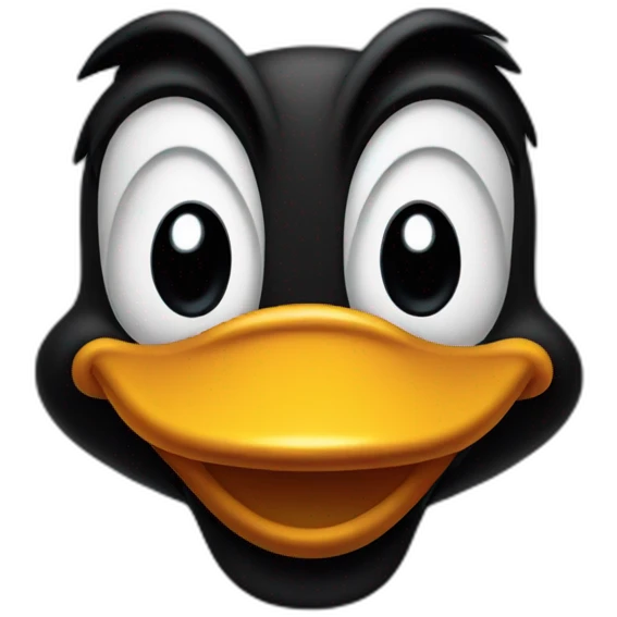 daffy duck mischievous look emoji