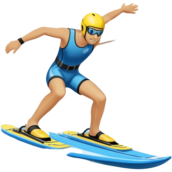 An icon featuring a close-up collage of water skis, splashing water across the surface. The design highlights the motion of the skis cutting through the water. Transparent background emphasizes the thrill of water skiing. emoji