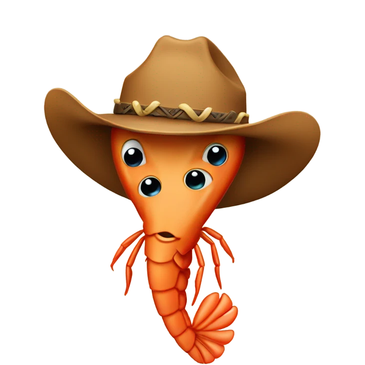 Shrimp with cowboy hat emoji
