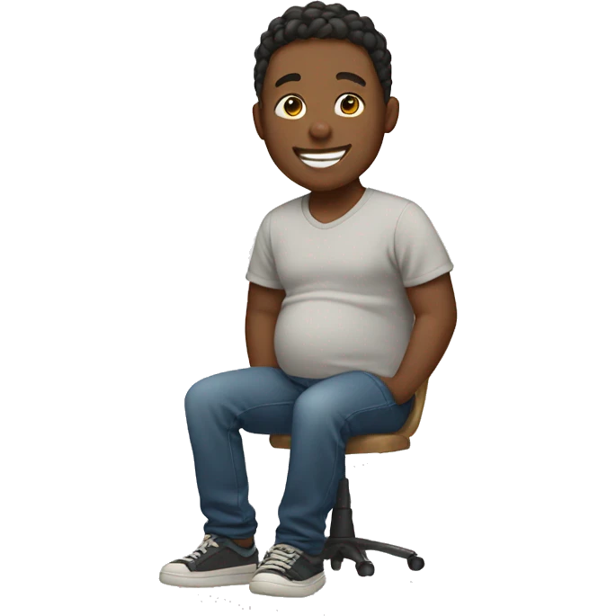 pregnant smiling boy in casual setting emoji