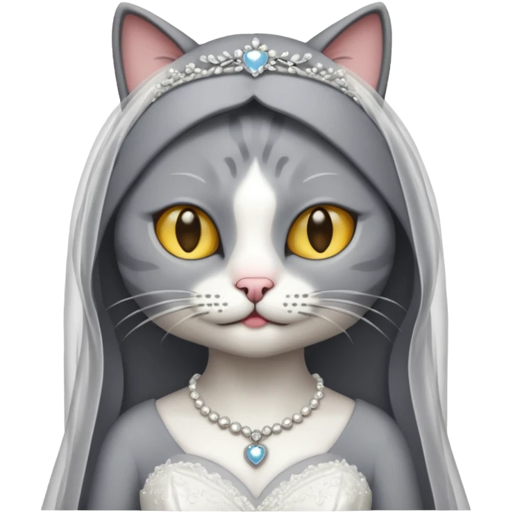 grey cat bride emoji