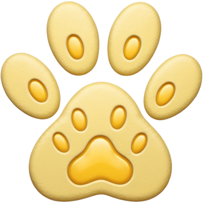 a pastel yellow pawprint emoji