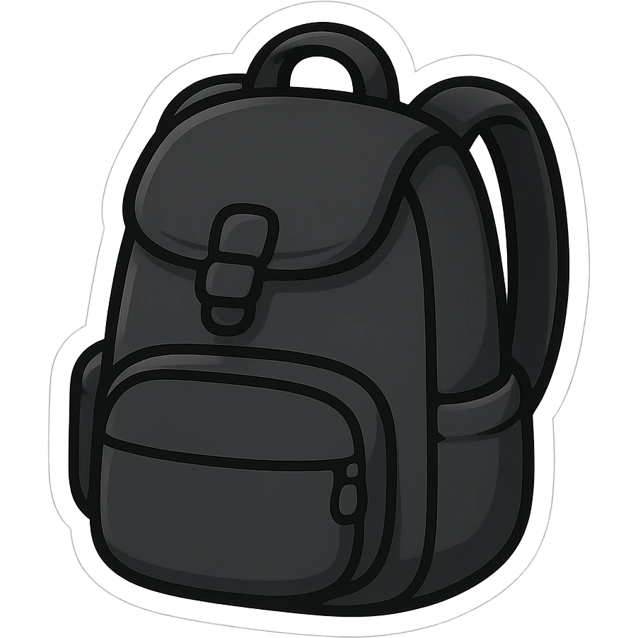 simple black backpack emoji