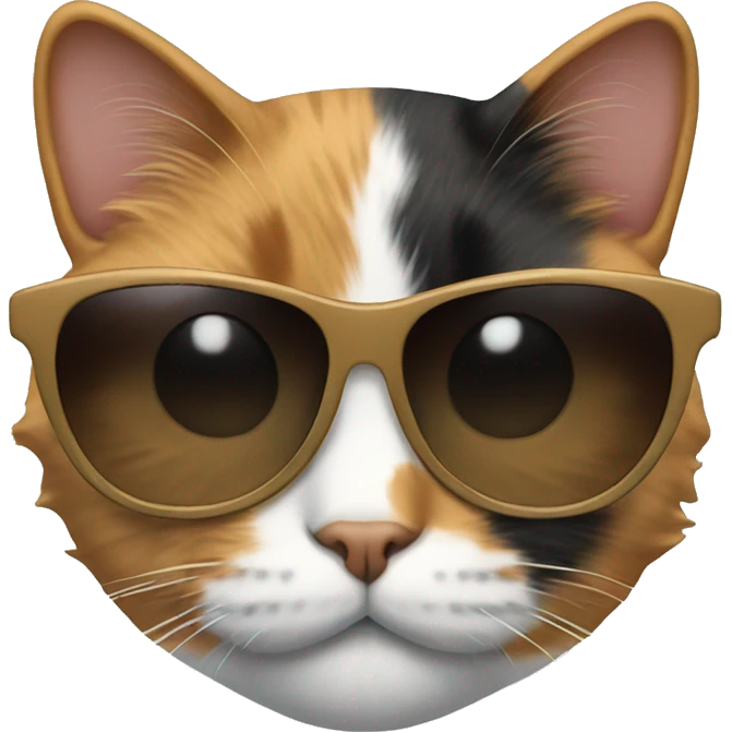 Calico cat with sunglasses emoji