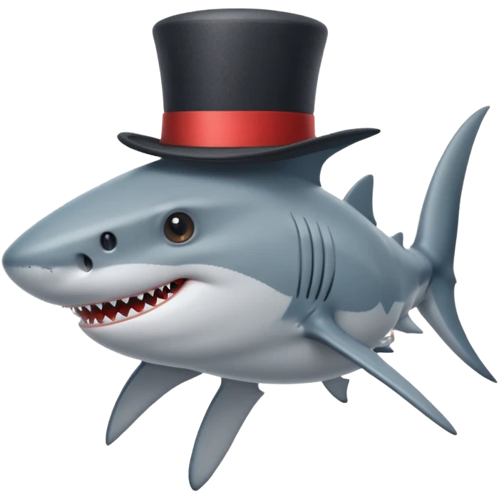 Shark with a top hat emoji