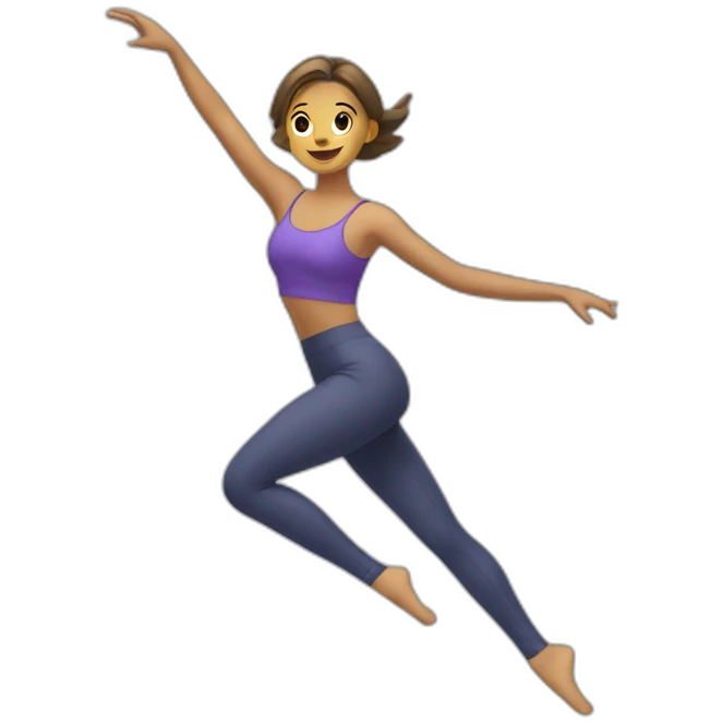 chica bailando con ropa gimnasia emoji