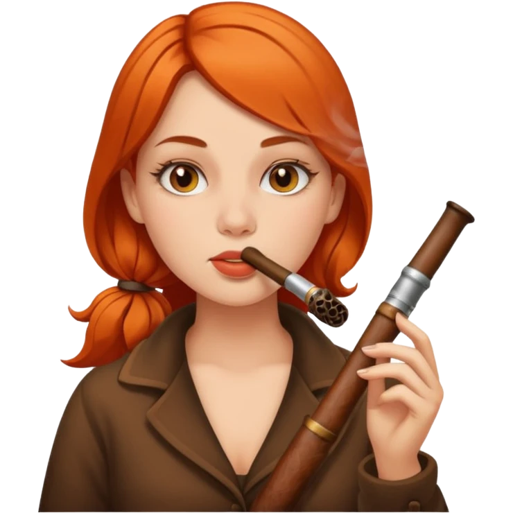 Hot girl smoking a pipe emoji