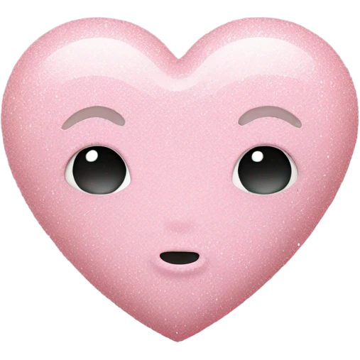 Light pink heart with glitter no face emoji