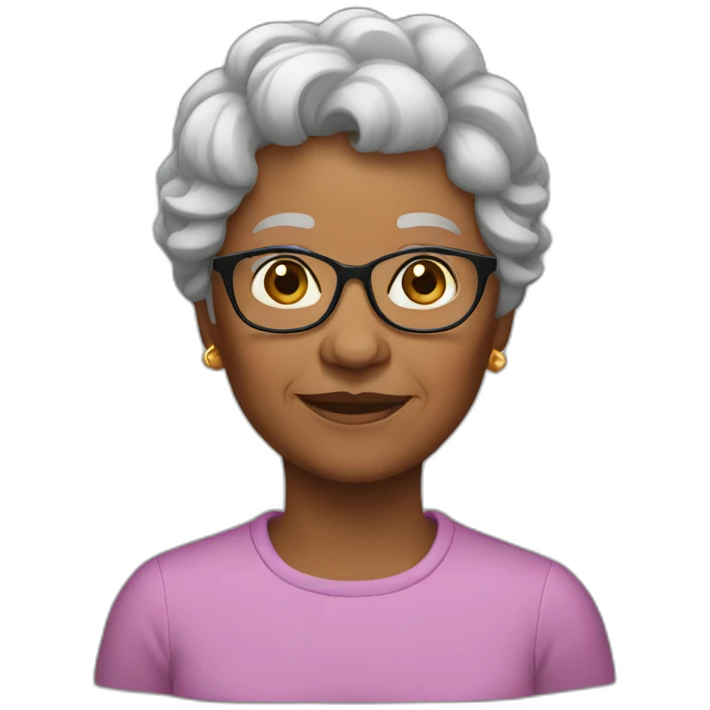 Grandma short hair black emoji