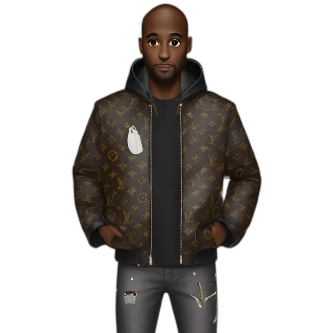 Virgil Abloh with louis Vuitton jacket emoji