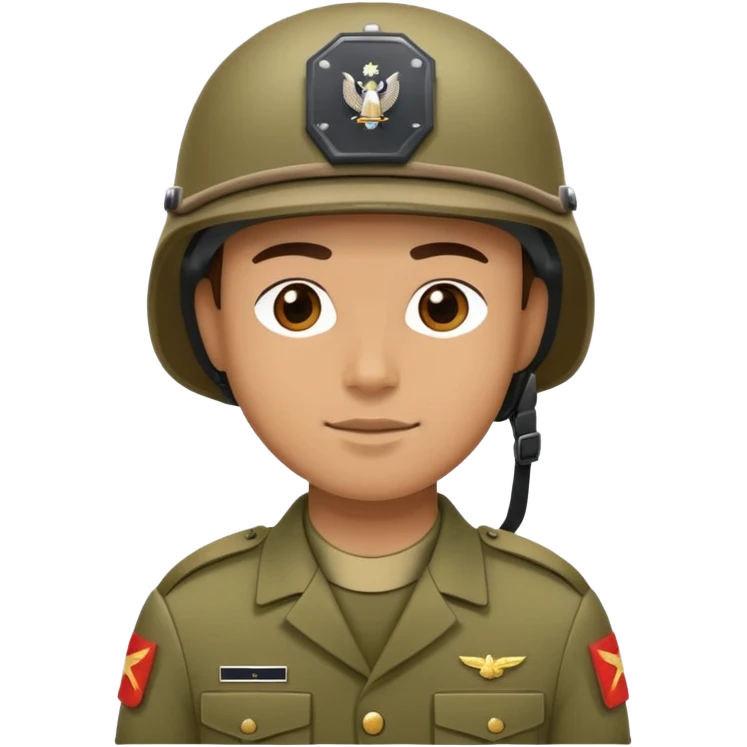 Military soldier in uniform with helmet emoji