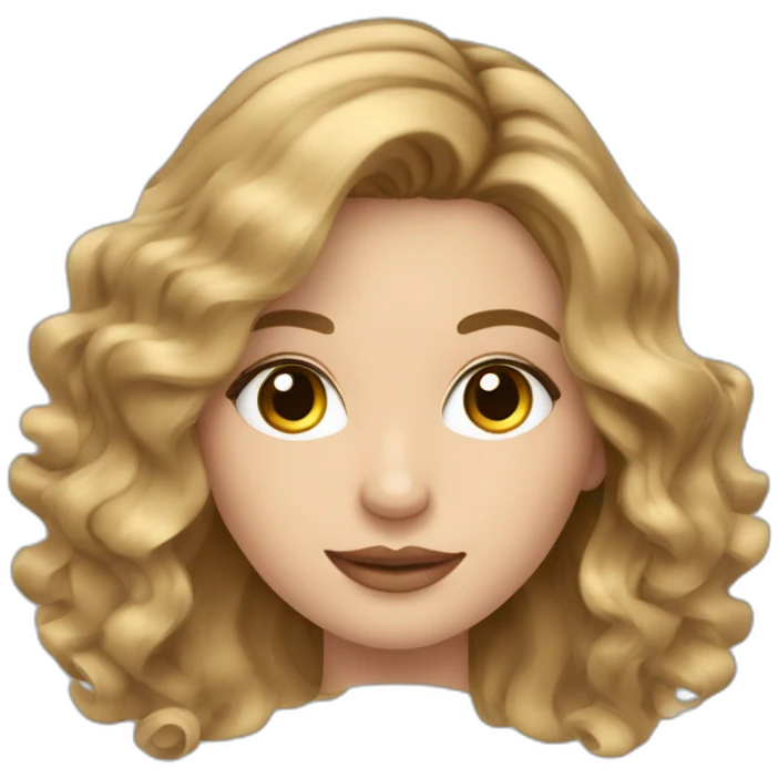 Mujer de cabello rubio tipo balayage creando contenido para redes sociales emoji
