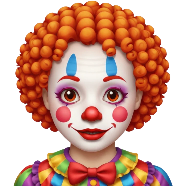 Clown with curly short hair emoji