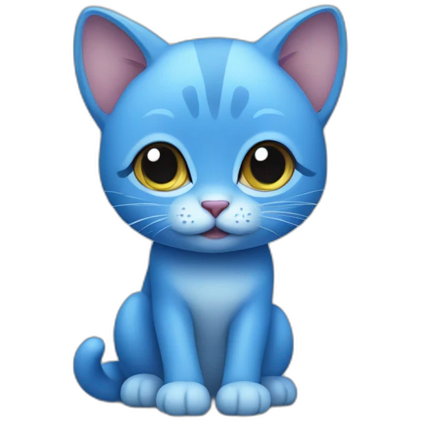 Blue little cat have mushrom emoji