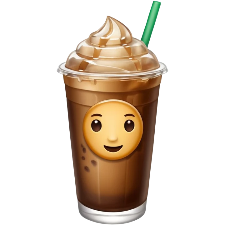 Starbuck ice coffee with ice cubes emoji