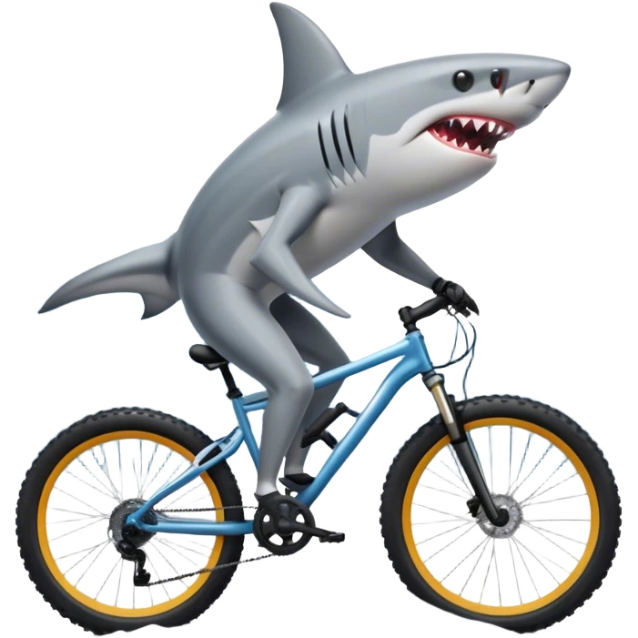 Shark on mountain bike  emoji
