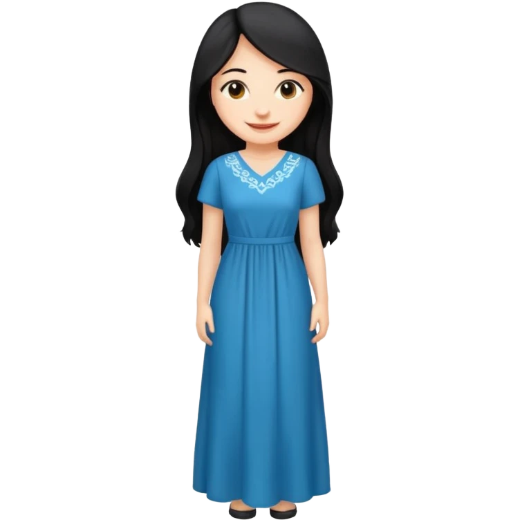 Long black hair girl wearing a maxidress being a girly girl professional  emoji