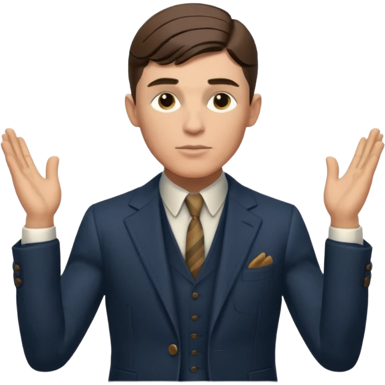 Thomas Shelby In Gratitude Pose in Pixar Style  emoji