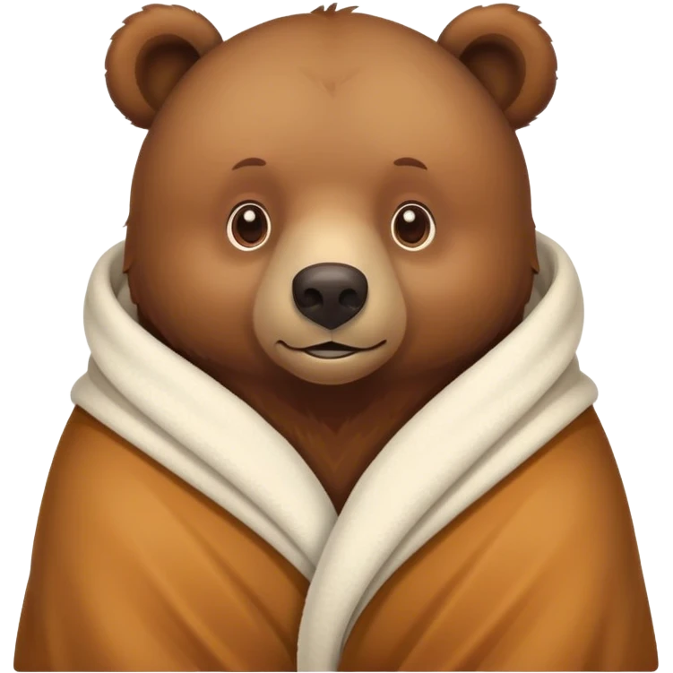 bear cozy in blanket emoji