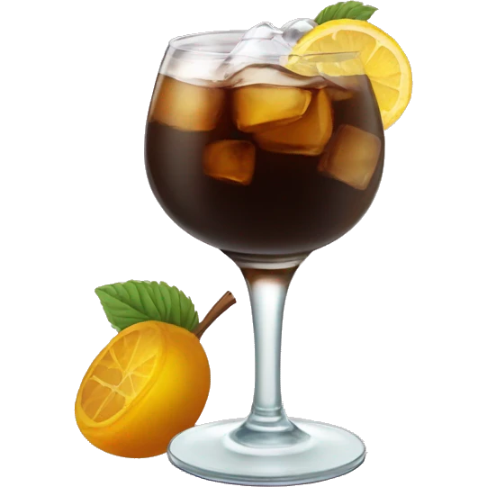 fernet con coca y hielo en un vaso de botella cortada emoji